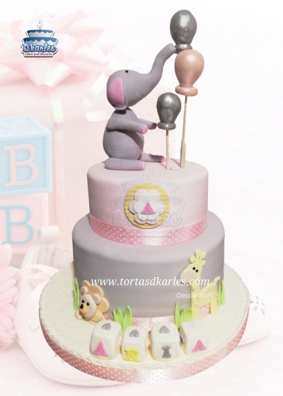 DKarles - Torta Baby Shower Elefante y Globos